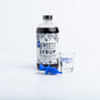 Sweet's Starter Pack includes a 16 oz family-size bottle of organic Elderberry Syrup, a blue lidded reusable spout, and a dosage-marked shot glass bearing the Sweet's logo.