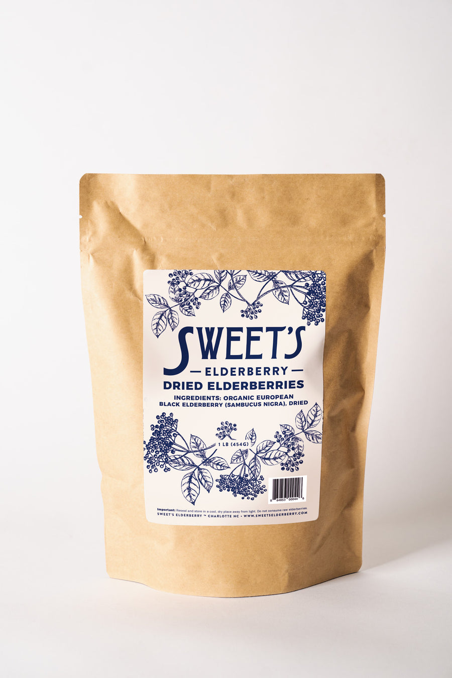 1 Pound Organic Dried Elderberries
