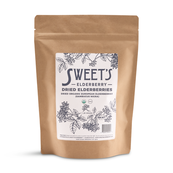 Dried Black Elderberries - Organic - 1 Pound