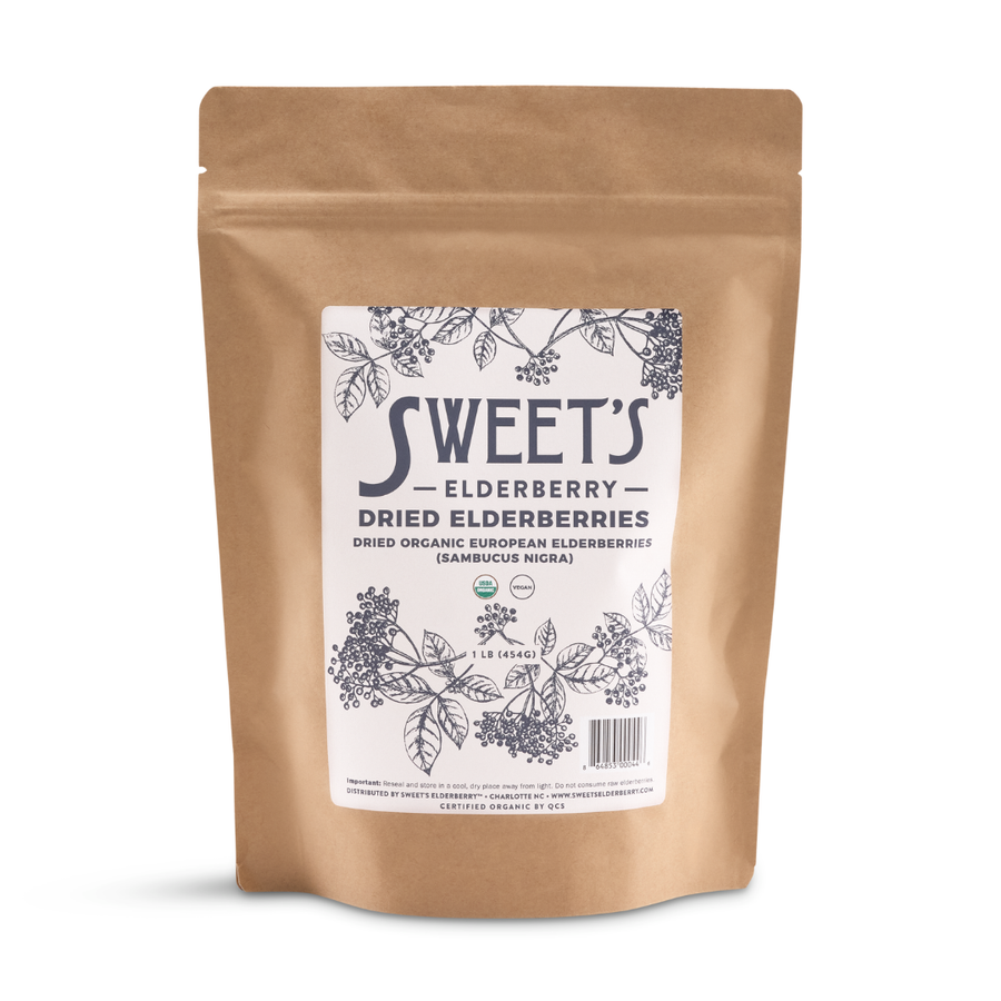 Dried Black Elderberries - Organic - 1 Pound